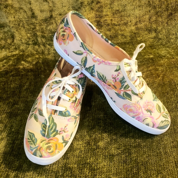 Keds Rifle Paper Co. Floral Tennis Shoes Sneakers - Picture 1 of 4